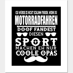 Motorrad Opa Biker Lederjacke Gang Spruch Posters and Art